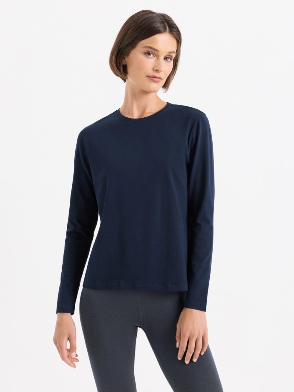 PACT Organic Cotton Long Sleeve Tee | Women’s Small | Midnight Blue